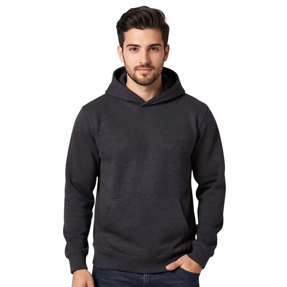 Express Mens Charcoal Heather Fleece Hoodie Pullover Kangaroo Pocket Grey MD NWT